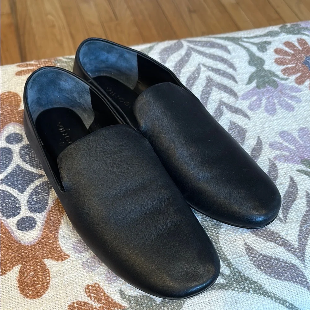 Vince‎ black leather Demi loafer